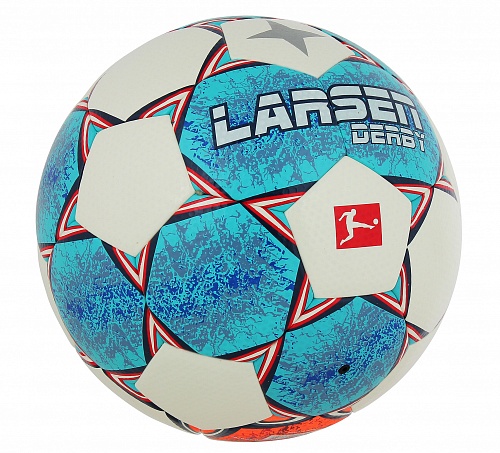 Мяч футбольный Larsen Derby White/Orange/Blue 500_453