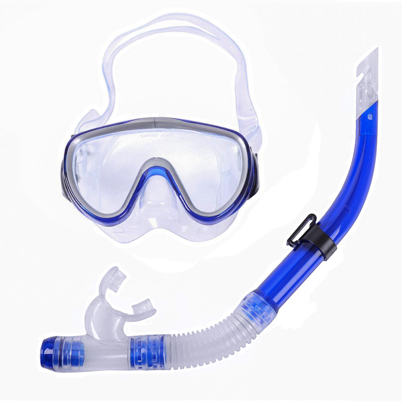 Набор для плавания взрослый Sportex маска+трубка (ПВХ) E39224 синий 800_800