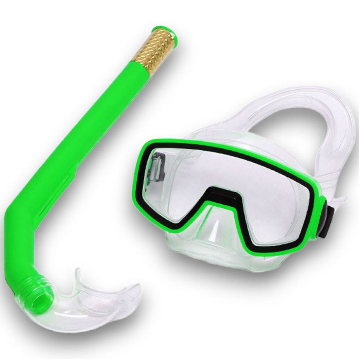 Набор для плавания детский Sportex маска+трубка (ПВХ) E41224 зеленый 1200_1200