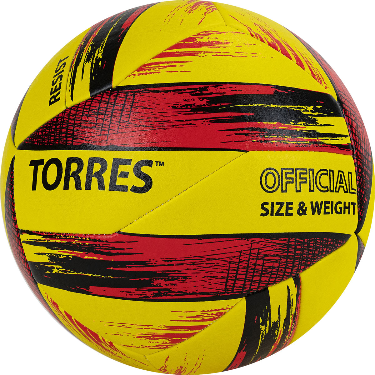 Мяч волейбольный Torres Resist V321305, р.5, синт. кожа (ПУ), гибрид, бут.кам.желто-красно-черный 1200_1200
