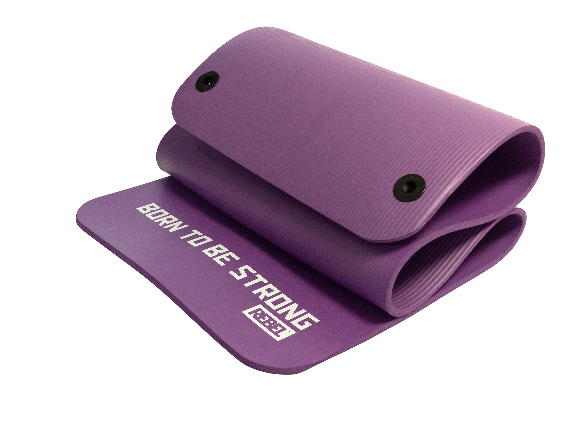 Мат для аэробики NBR 12,5 мм фиолетовый с кольцами REBEL R-NBR125HD-PURPLE 2000_1474