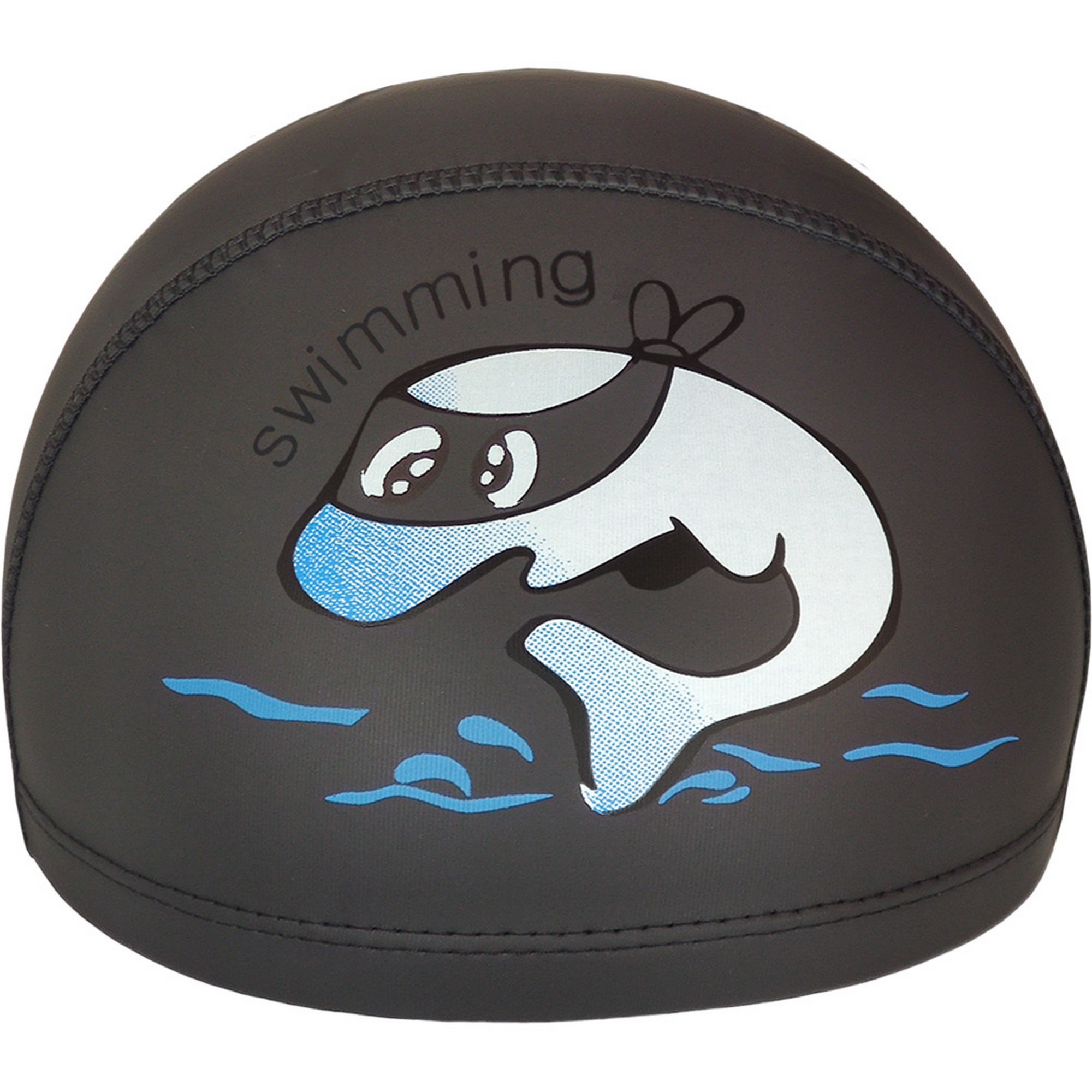 Шапочка для плавания детская Sportex Дельфин (ПУ) E41280 черный 2000_2000