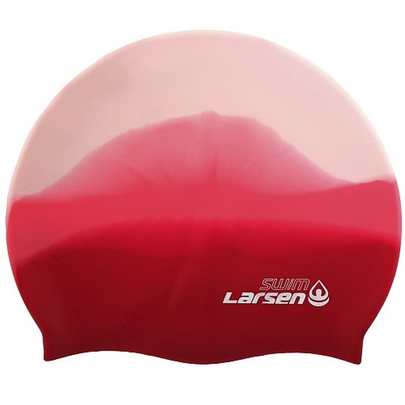 Шапочка плавательная Larsen MC33 розовый\белый 800_800