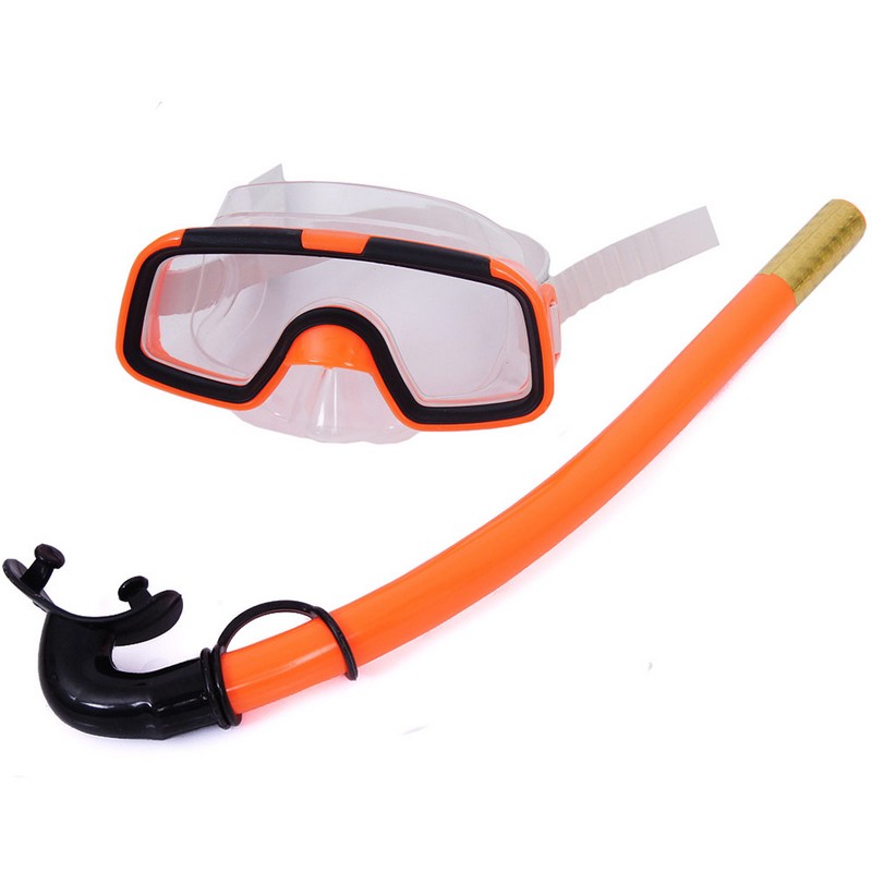 Набор для плавания детский Sportex маска+трубка (ПВХ) E33168 оранжевый 800_800