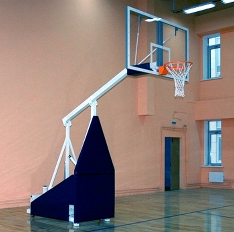 Стойка баскетбольная игровая мобильная складная с гидромеханизмом Atlet вынос 165 см, с противовесами IMP-A18L 805_800