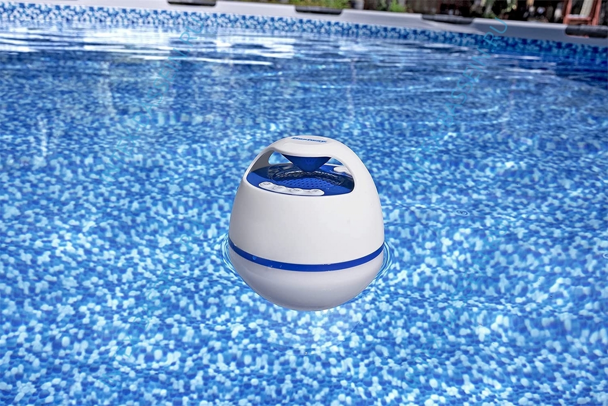 Аудиколонка для бассейна Bluetooth Bestway 58700, плавающая, светодиодная 1199_800