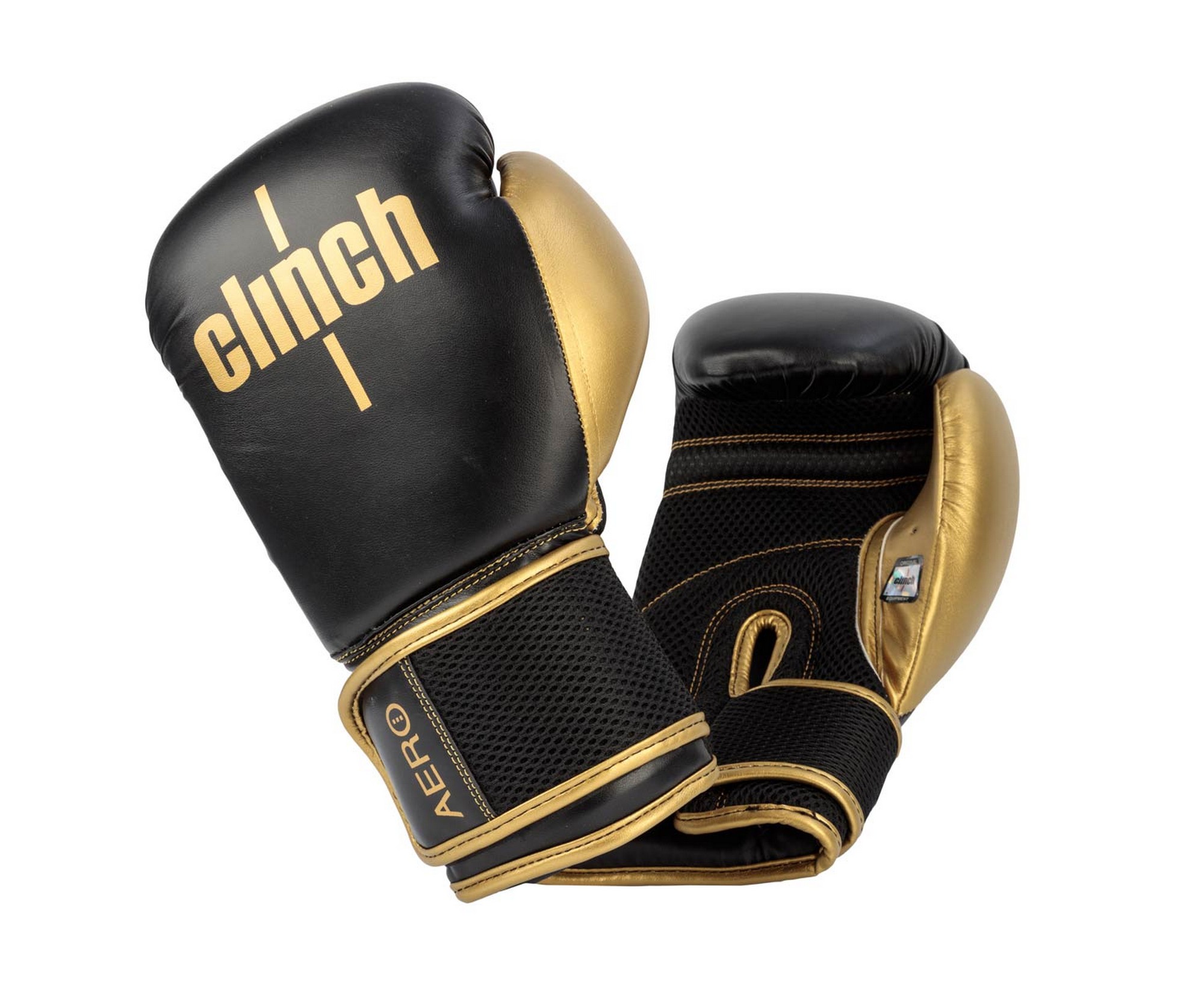 Перчатки боксерские Clinch Aero 2.0 C136 черно-золотой 2000_1635