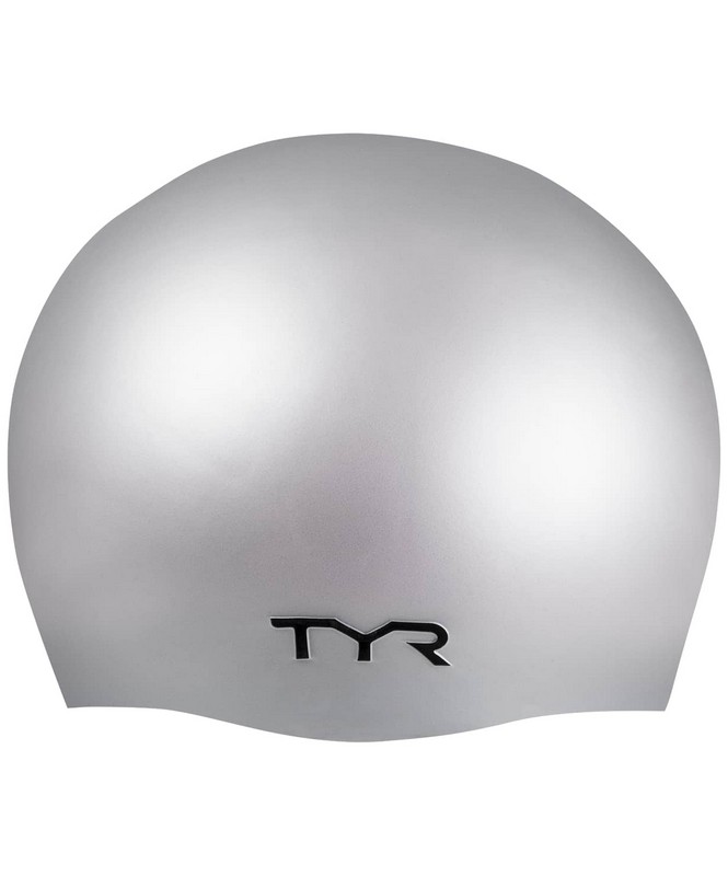 Шапочка для плавания TYR Wrinkle Free Silicone Cap, силикон, LCS\040 серебристый 665_800
