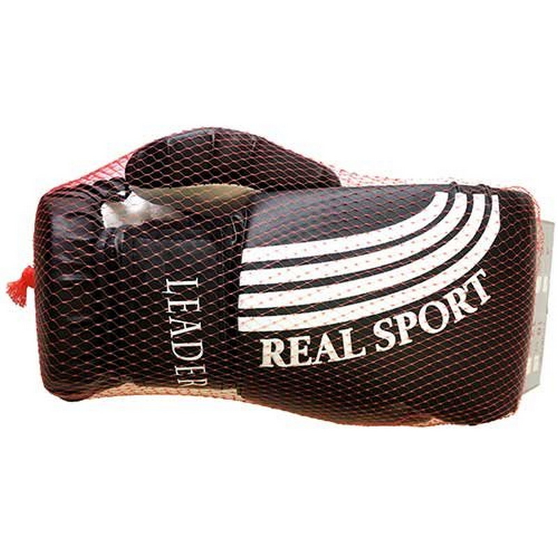 Боксерские перчатки Real Sport Leader черный 8 oz 800_800