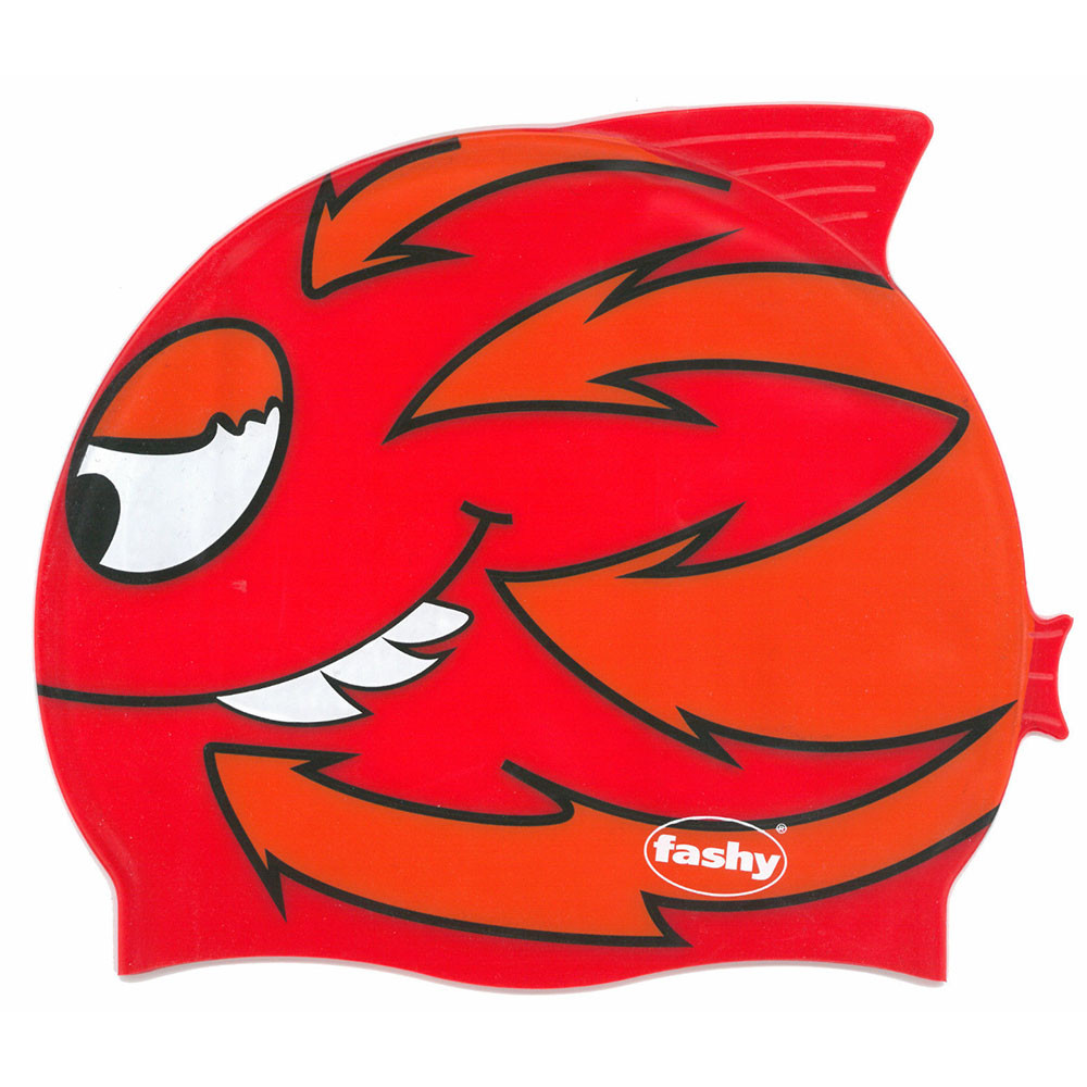 Шапочка для плавания детская Fashy Childrens Silicone Cap 3048-00-60, силикон, красно-оранжевый 1000_1000