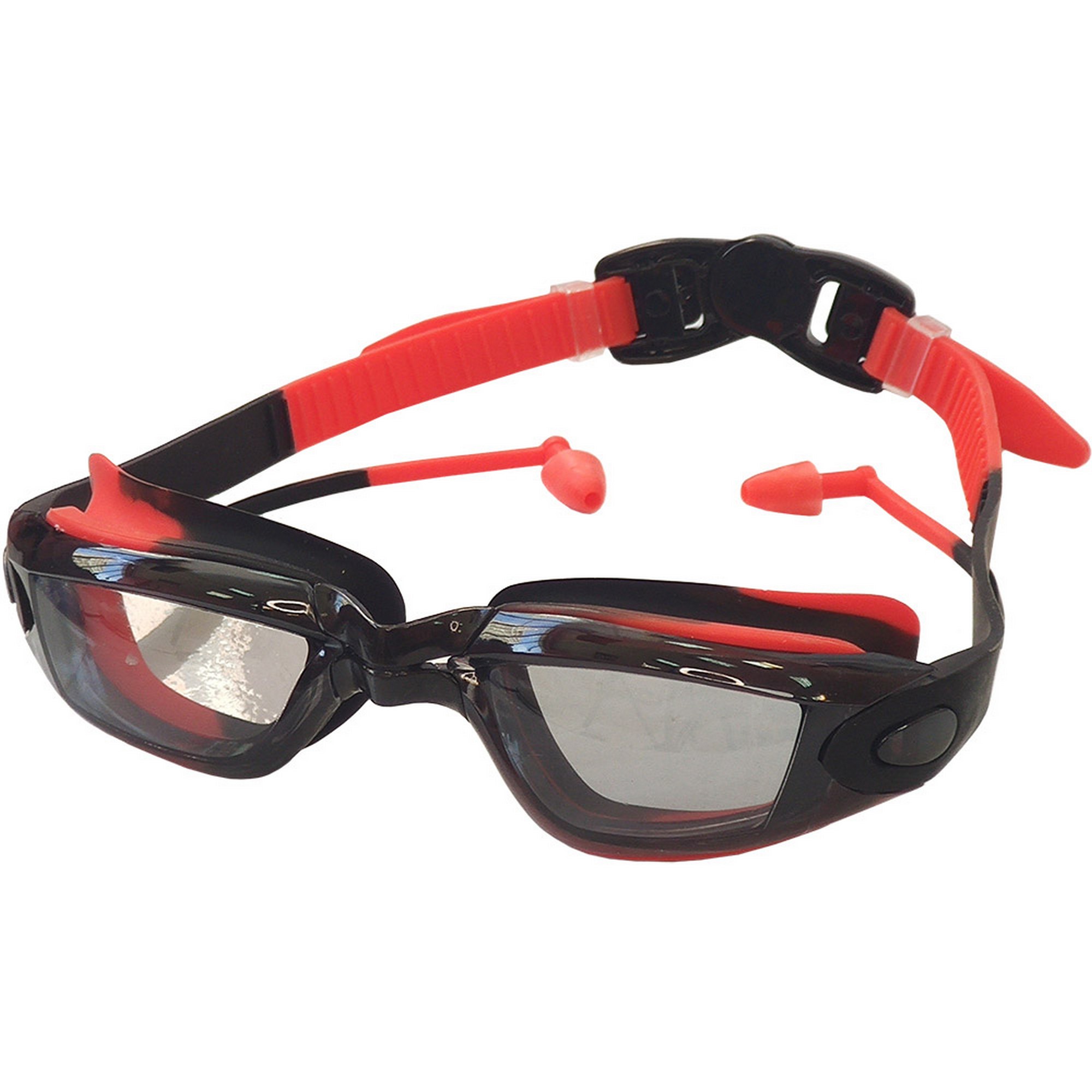 Очки для плавания Sportex взрослые E38885-4 мультиколор (черно\красные) 2000_2000