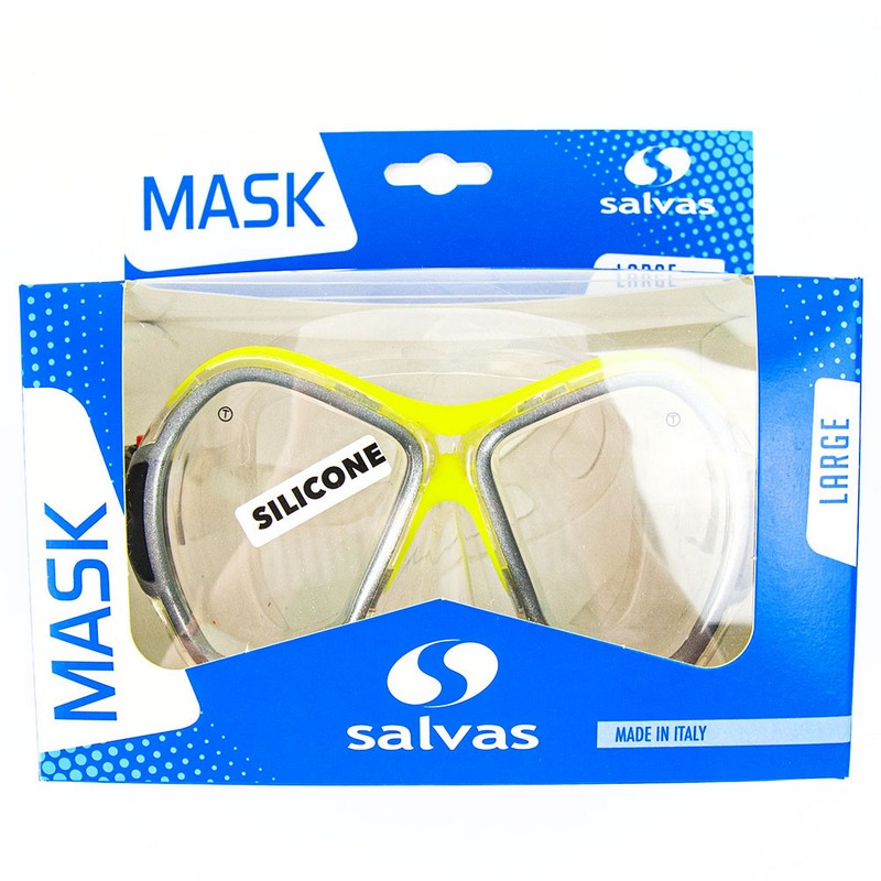 Маска для плавания Salvas Phoenix Mask CA520S2GYSTH серебристый\жёлтый 800_800