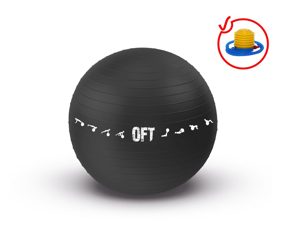 Гимнастический мяч Original Fit.Tools FT-GBPRO-75BK (75 см) коммерч, черный 954_800