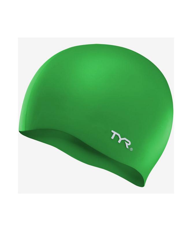 Шапочка для плавания TYR Wrinkle-Free Silicone Cap, силикон, LCSL/310, зеленый 665_800