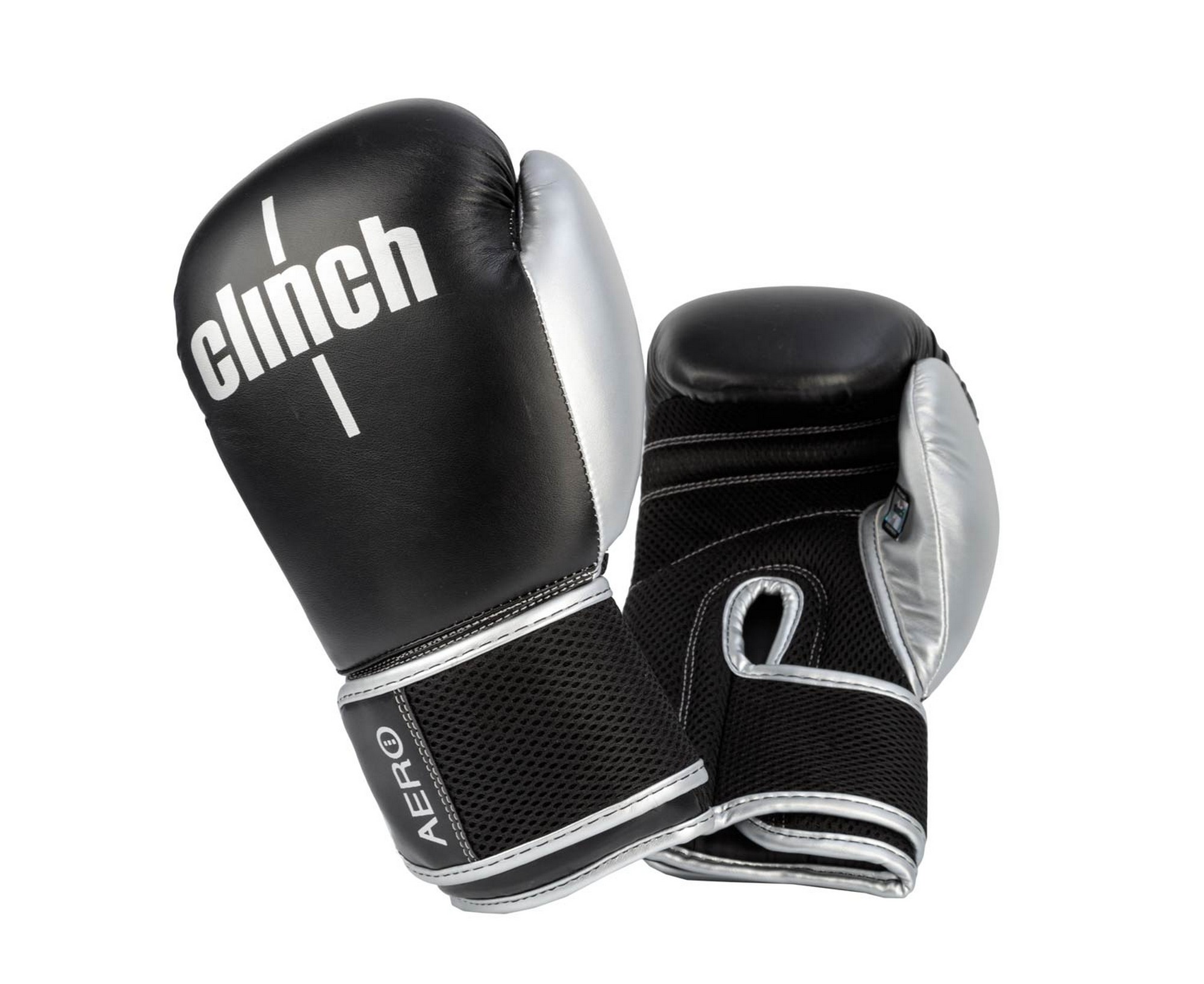 Перчатки боксерские Clinch Aero 2.0 C136 черно-серебристый 2000_1635