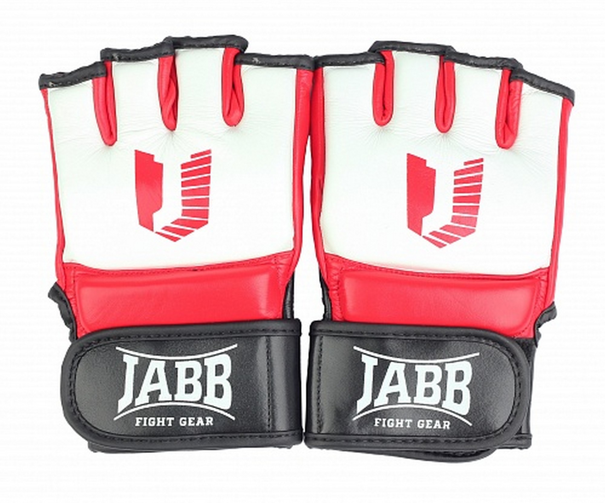 Перчатки для смешанных единоборств (нат.кожа) Jabb JE-3645 белый\красный\черный 2000_1664