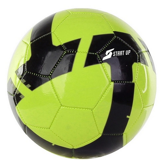 Мяч футбольный для отдыха Start Up E5120 р.5 лайм черный 700_700