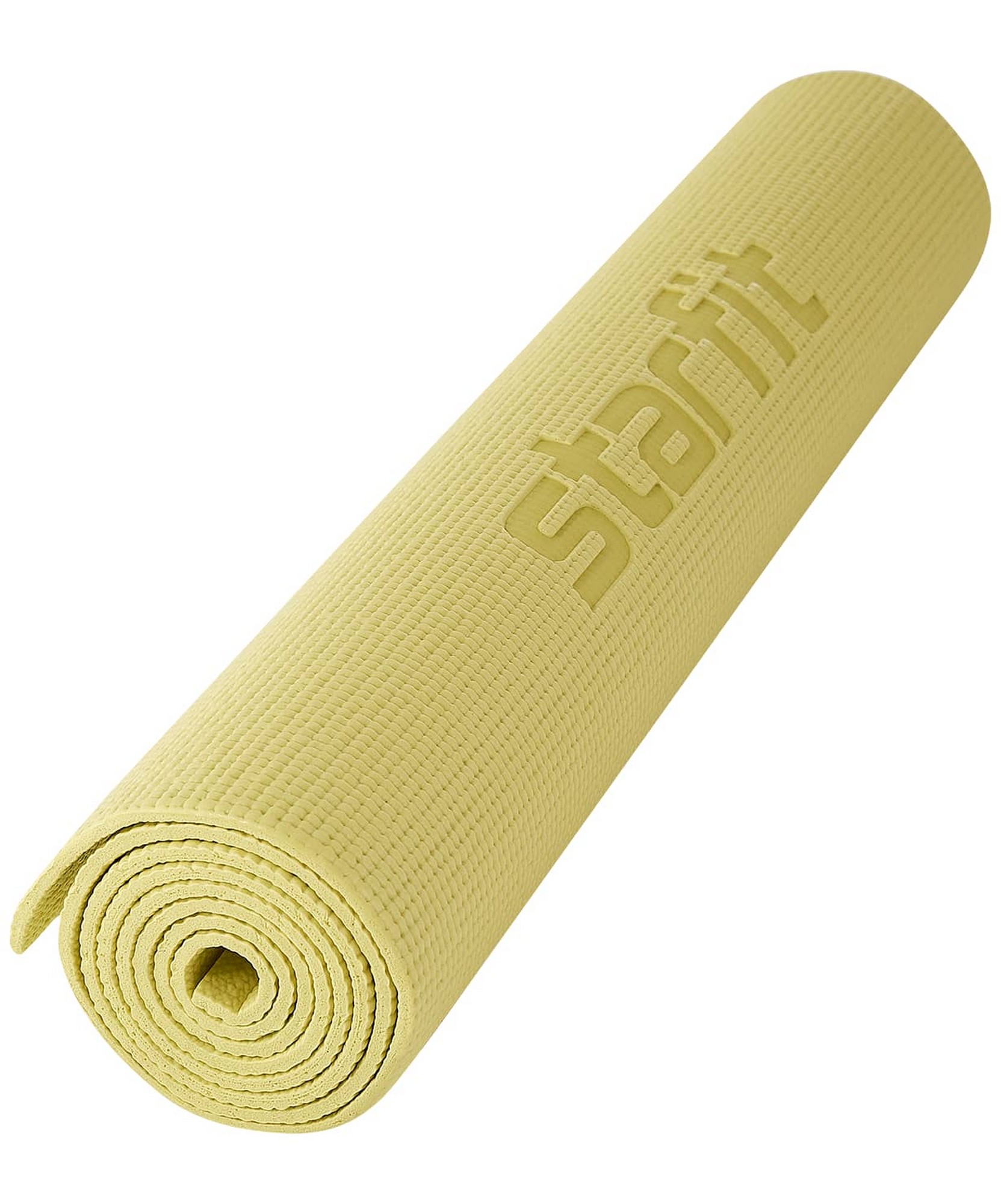 Коврик для йоги и фитнеса 173x61x0,6см Star Fit PVC FM-101 желтый пастель 1663_2000