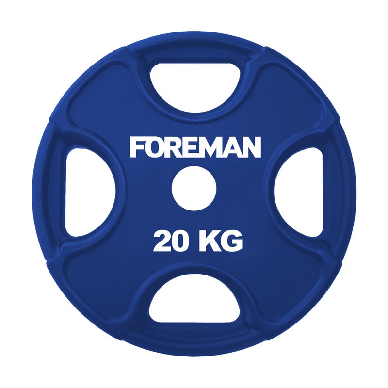 Диск олимпийский обрезиненный Foreman PRR, 20 кг PRR-20KG Синий 800_800