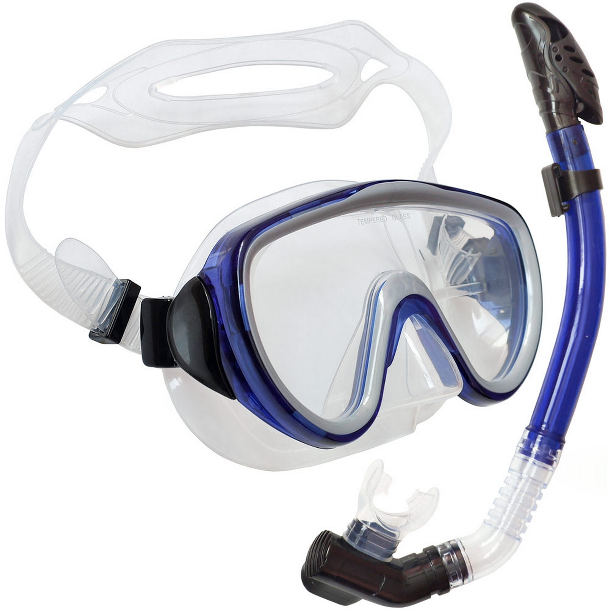 Набор для плавания взрослый Sportex маска+трубка (Силикон) E39241 синий 2000_2000