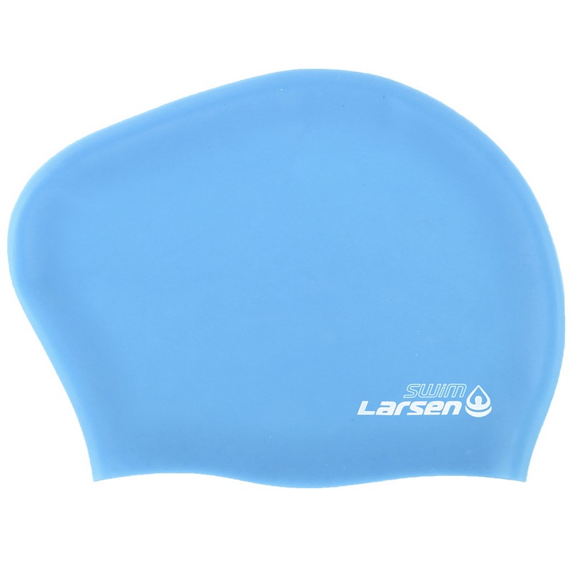 Шапочка плавательная для длинных волос Larsen LC-SC808 голубая 800_800
