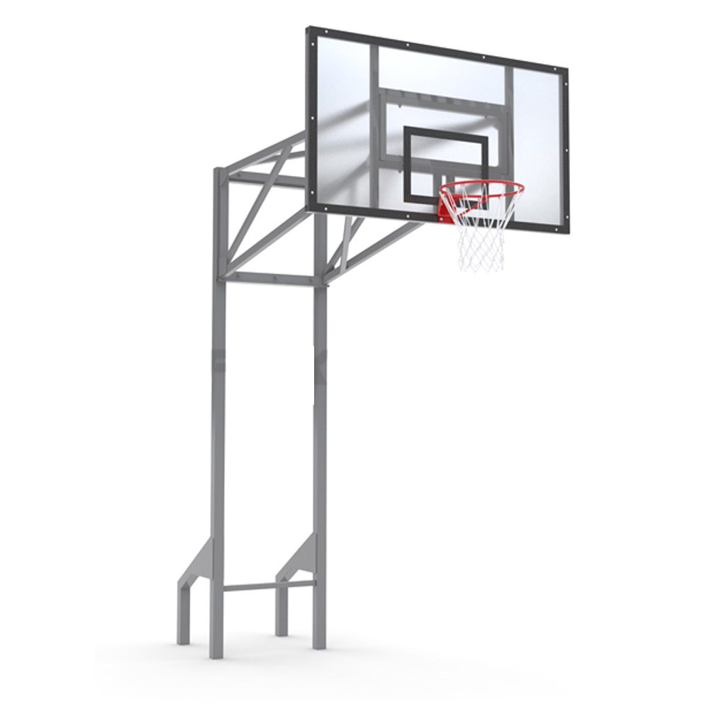 Стойка баскетбольная уличная усиленная со щитом из оргстекла, кольцом и сеткой Spektr Sport SP D 413 1000_1000