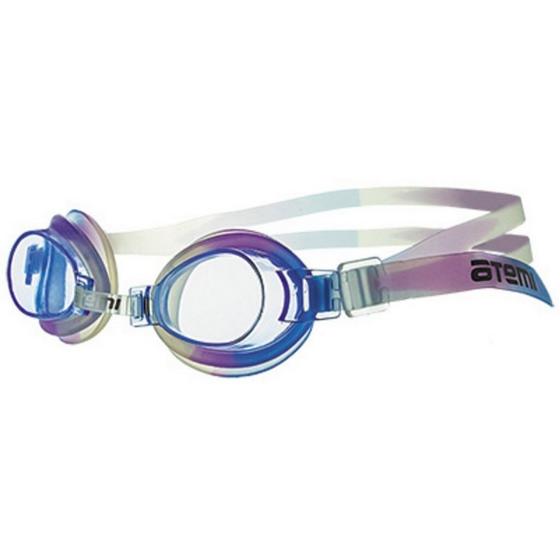 Очки для плавания Atemi детские, PVC\силикон S304 голубой/сиреневый/белый 800_800