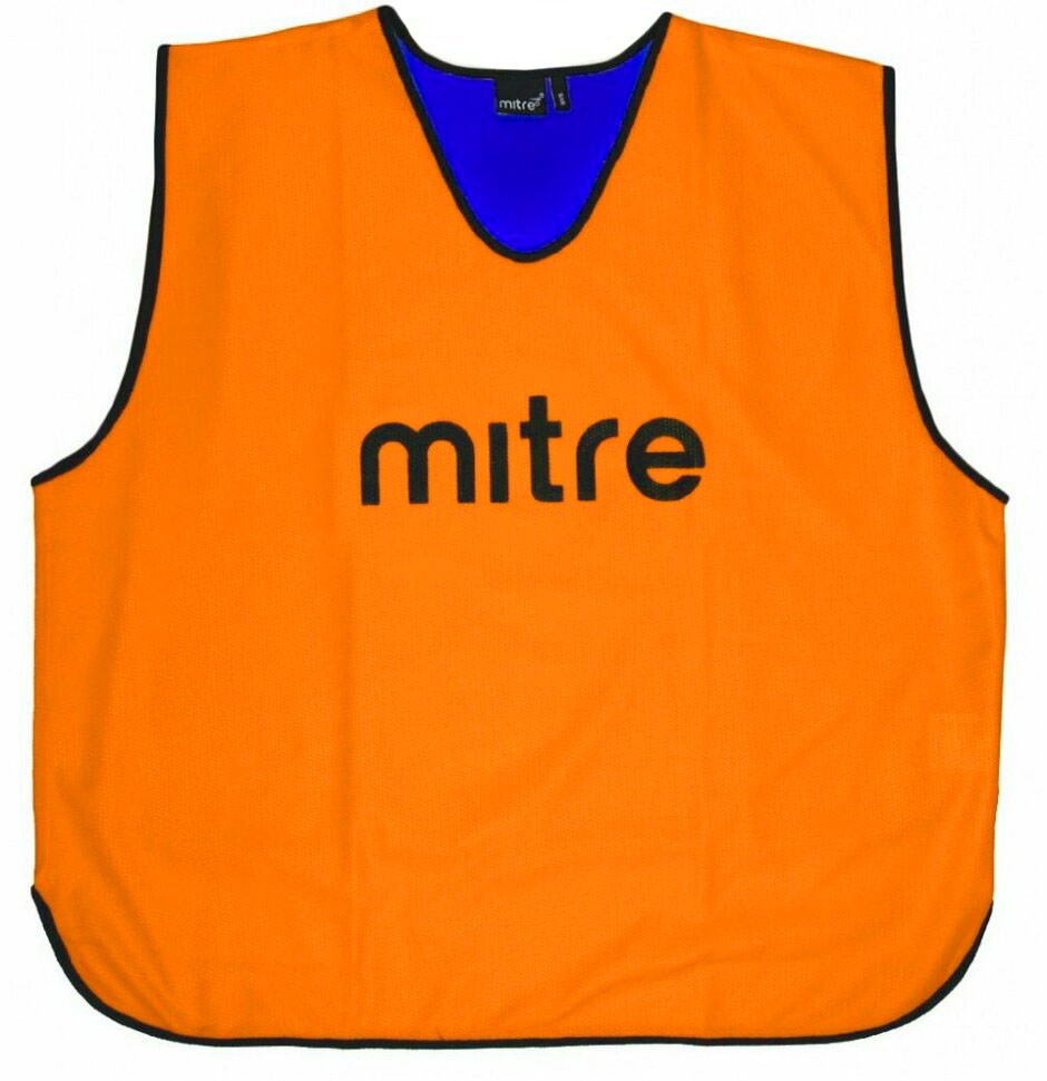 Манишка тренировочная двустороняя Mitre T21916OF5-JR, (объем груди 90см), полиэстер, оранжево-синяя 940_970