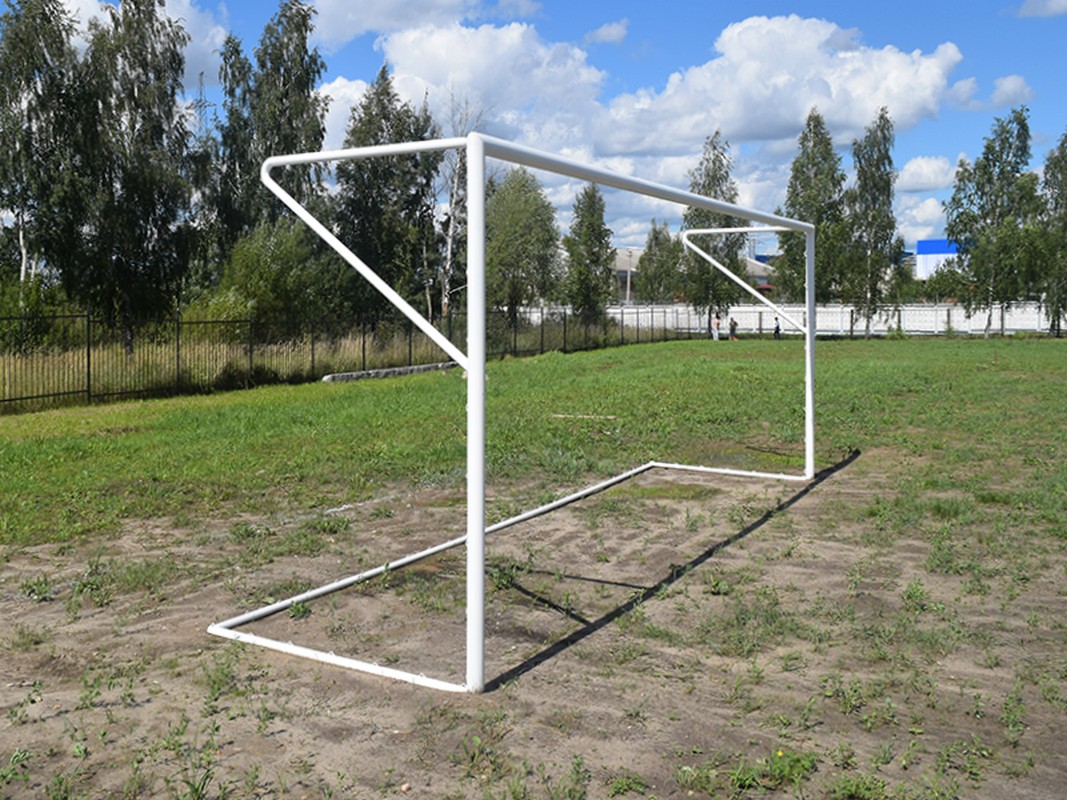 Ворота футбольные стационарные с консолью для натяжения сетки Glav 15.100 (732x244см) шт 1067_800