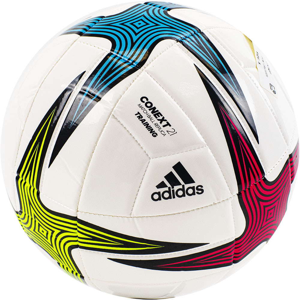 Мяч футбольный Adidas Conext 21 Training GK3491 р.4, бело-мультикол 1000_1000