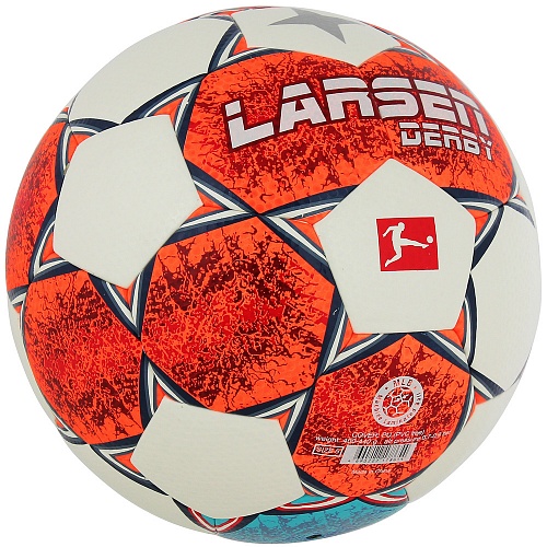 Мяч футбольный Larsen Derby White/Orange/Blue 500_500