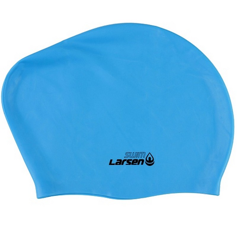 Шапочка плавательная для длинных волос Larsen SC804 голубой 800_800