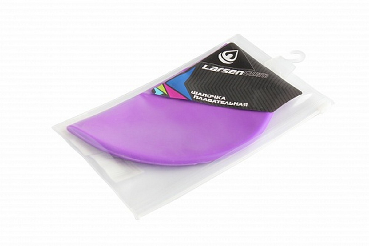 Шапочка для плавания Larsen MC47, силикон, фиолетовый 1200_799