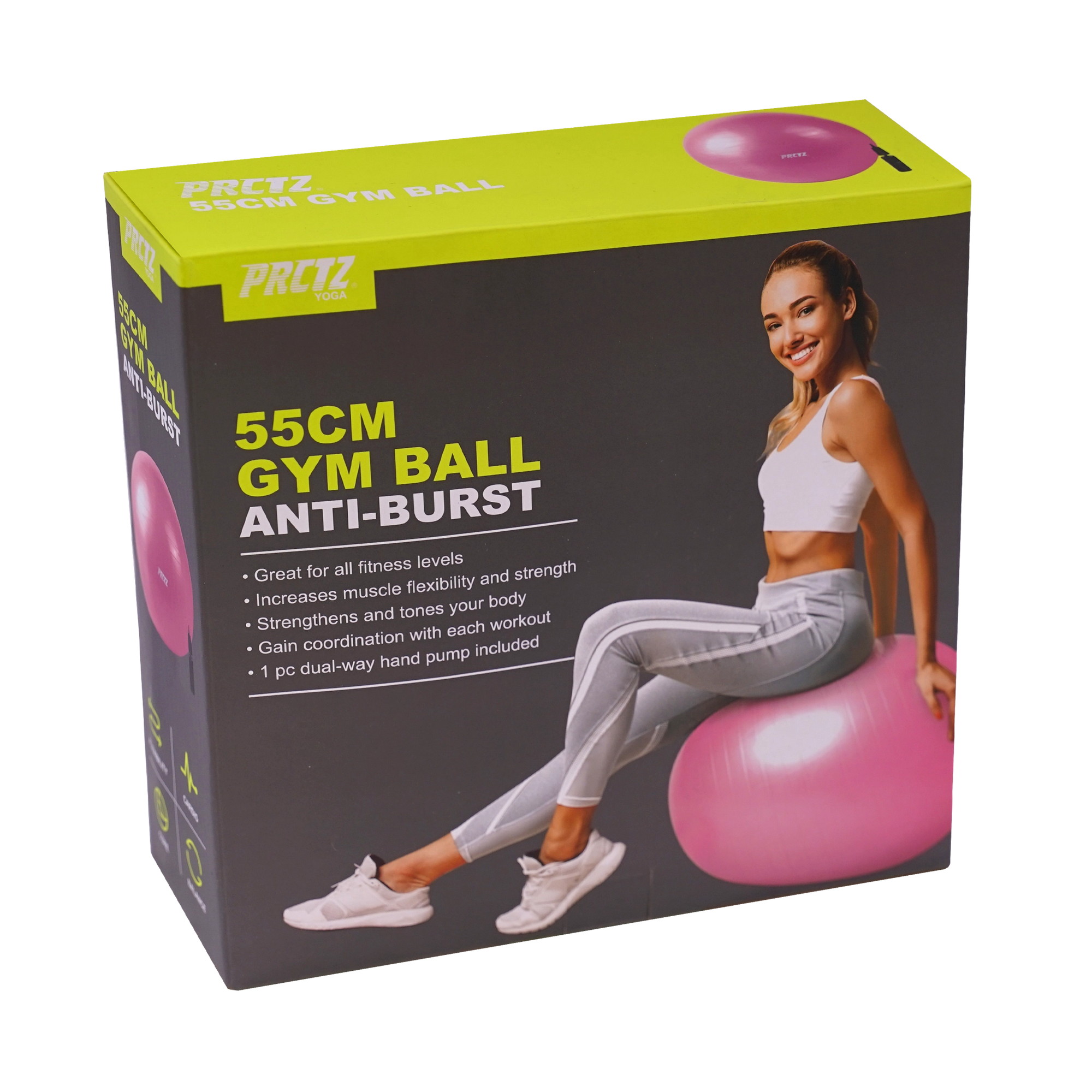 Мяч гимнастический d55 см PRCTZ GYM BALL ANTI-BURST PY6010 2000_2000