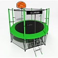 Батут i-Jump Classic Basket 8FT 244 см с нижней сетью и лестницей зеленый 120_120