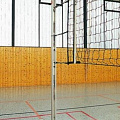 Стойки волейбольные круглые алюминиевые ф83 мм. Установка в стаканы высотой 35 см с крышками (стаканы в комплекте).Haspo 924-514 120_120