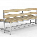 Скамейка для раздевалки со спинкой двухсторонняя, 150см Glav 10.300-1500 120_120