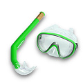 Набор для плавания взрослый Sportex маска+трубка (ПВХ) E41230 зеленый 120_120