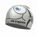 Шапочка для плавания Atemi FC103 рыбка+, серебро 120_120
