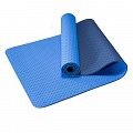 Коврик для йоги Sportex 2-х слойный ТПЕ 183х61х0,6 см TPE-2T-3 синий\голубой 120_120