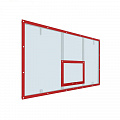 Щит баскетбольный игровой Dinamika 180х105 см, оргстекло 10мм на раме (разметка красная) 120_120