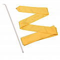 Лента гимнастическая с палочкой 50см, 4м, пластик, металл, полиэстер СЕ4-Y желтый 120_120