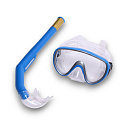Набор для плавания взрослый Sportex маска+трубка (ПВХ) E41228 синий 120_120