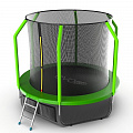 Батут с внутренней сеткой и лестницей EVO Jump Cosmo 8ft + нижняя сеть, зеленый 120_120