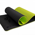 Коврик для йоги Original Fit.Tools FT-YGM10-TPE-BG 10 мм двухслойный TPE черно-зеленый 120_120