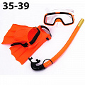 Набор для плавания 35-39 подростковый Sportex маска трубка + ласты (ПВХ) E33155 оранжевый 120_120