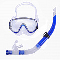 Набор для плавания взрослый Sportex маска+трубка (ПВХ) E39224 синий 120_120