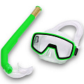 Набор для плавания детский Sportex маска+трубка (ПВХ) E41224 зеленый 120_120