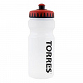 Бутылка для воды Torres 550 мл SS1027 прозрачная, красно-черная крышка 120_120