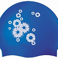 Шапочка для плавания Atemi синяя (цветы), PSC402 120_120